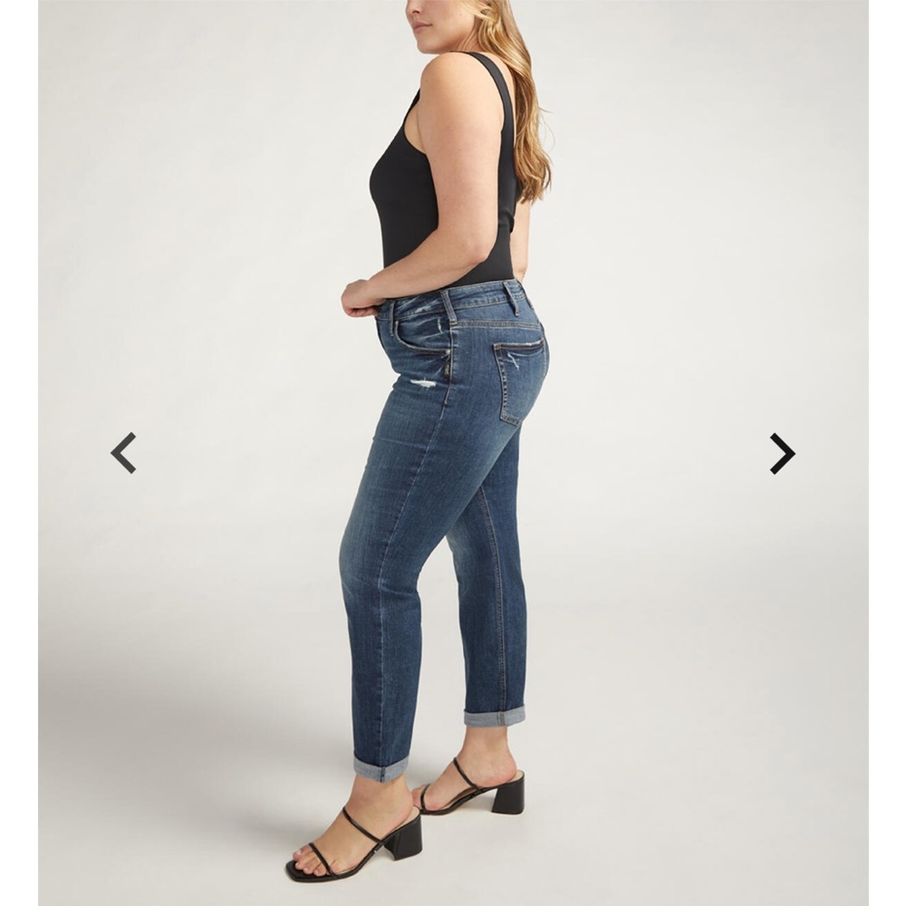 🆕 NWT Silver Jeans Boyfriend Mid Rise Slim Leg Jeans, 14/29 - Picture 5 of 13